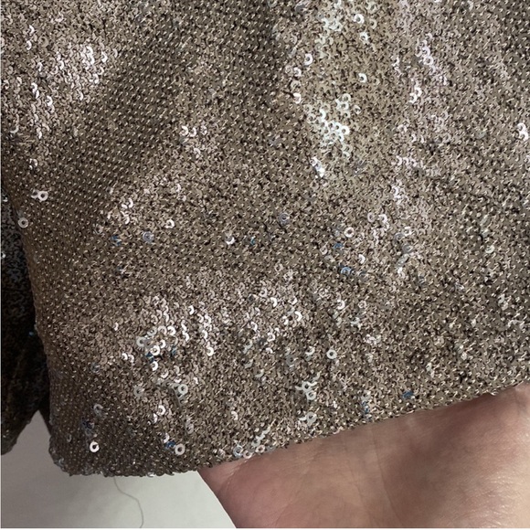 Zara basic party metallic gold sequins mini shorts size XS - Picture 4 of 6